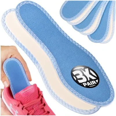 Abbildung von SULPO Einlegesohlen Herren &amp; Damen Waschbar Wiederverwendbar mit Innovative HIGH TEC THERMOCOOL Schuheinlagen Einlagen Schuhe und (3 Paare gesäumte Besätze, 39)