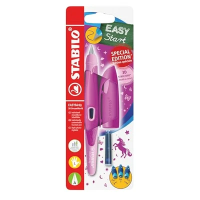 Abbildung von STABILO Schulfüller ergonomisch für Linkshänder mit Anfänger Feder A EASYbirdy 3D DreamWorld Special Edition in pink inkl. Patrone