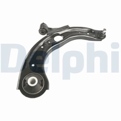 Abbildung von DELPHI TC4447 Querlenker mit Trag /Führungsgelenk Vorderachse rechts Längslenker Stahlblech MAZDA: 2 Hatchback