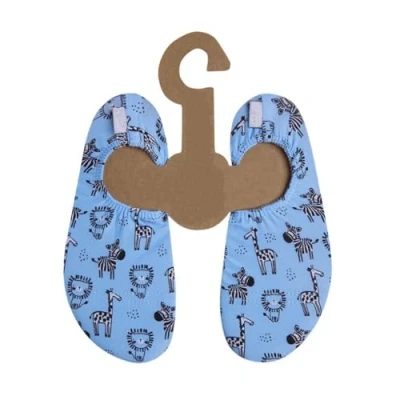 Abbildung von Slipstop Kinder Strandschuhe Anti Rutsch Ballett Schuhe Schwimmschuhe Urlaub Badeschuhe Pool Unisex Africa hellblau, Größe 27 29