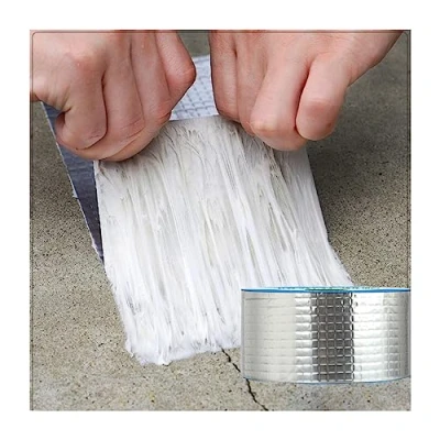 Abbildung von wasserdichtes Klebeband außen, Butylband Aluminiumfolien, Butyl Dichtband, abdichtband wasserfest blinkendes zur Reparatur für Dachleckage, Oberflächenriss, Fensterbankspalt 5cm x 5M