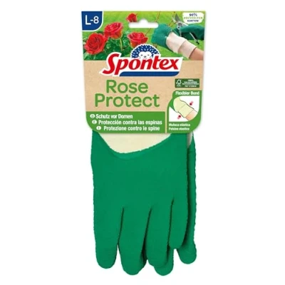 Abbildung von Spontex Rose Protect Gartenhandschuhe, extra robust für Dornen und Hecken, mit FSC Naturkautschuklatex, Größe L, 1 Paar