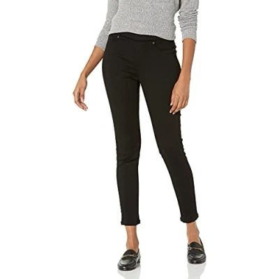 Abbildung von Amazon Essentials Damen Stretch Jeggings zum Anziehen(erhältlich in Übergröße), Schwarz, 46