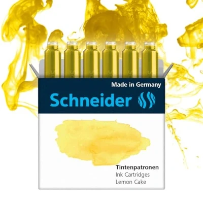 Abbildung von Schneider Pastell Tintenpatrone (Standard Patronen für Füller) Lemon Cake, 6 Stück