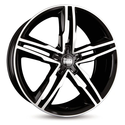 Abbildung von MAM 5 loch 19Zoll 112mm Alufelge A1 Schwarz frontpoliert MAMA18019511230BFP Felge