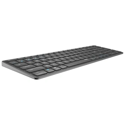 Abbildung von Rapoo E9700M kabellose Tastatur wireless Keyboard flaches Aluminium Design umweltfreundlicher wiederaufladbarer Akku DE Layout QWERTZ PC &amp; Mac dark grey