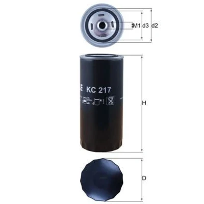 Abbildung von MAHLE ORIGINAL KC 217 Kraftstofffilter Anschraubfilter SCANIA: L,P,G,R,S series