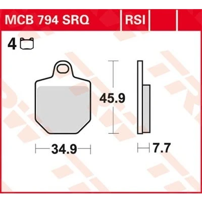 Abbildung von TRW Sinter Offroad Racing MCB794RSI Bremsbelagsatz