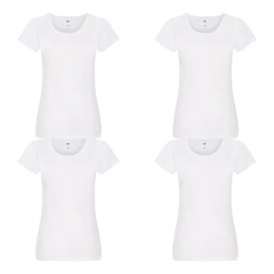 Abbildung von GIDUTEX Damen Tshirt von Fruit of The Loom 2er 3er 4er Pack S 2XL (DE/NL/SE/PL, Alphanumerisch, M, Regular, 4, White)