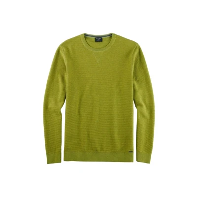 Abbildung von OLYMP Herren Pullover Rundhals Strick,Uni,modern fit,Limone 44,M