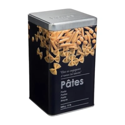 Abbildung von Nudelbox &quot;black edition&quot; schwarz metall 500g Geprägte Pasta Boxen, Eisen und Zinn Abmessungen l. 10,8 x H. 18,4 cm 5 five simply smart