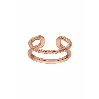 Abbildung von Purelei® Mau Ring Adjustable Verstellbarer in Gold, Silber und Roségold Elegantes Design mit gedrehter Optik Größen S/M M/L Hochwertiger Edelstahl (M/L, Roségold)