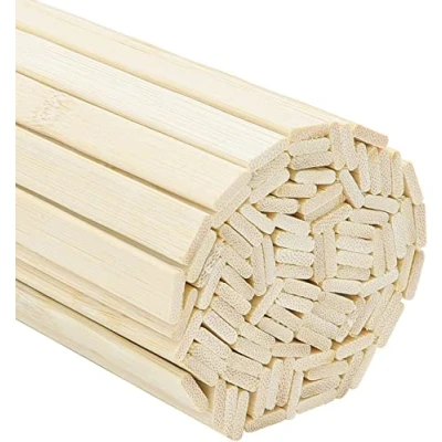 Abbildung von Belle Vous Bambus 100er Pack Holzstäbchen zum Basteln aus Naturholz 40cm Bastelholz Holzstäbe Set 100x Holzstab lange Holz Leisten