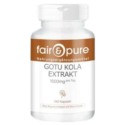 Abbildung von Fair &amp; Pure® Gotu Kola Extrakt 500mg 180 Kapseln vegan hochdosiert