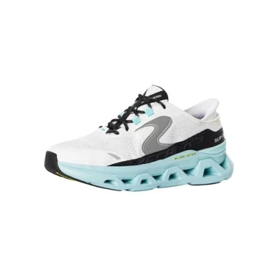 Abbildung von Skechers Herren Hands Free Slip ins Glide Step Altus Sneaker, Weißes Hotmelt Mesh mit blauem Rand, 41 EU