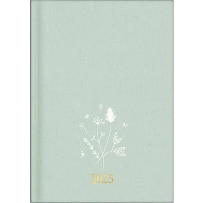 Abbildung von rido/idé Buchkalender Young Line (2025) „Wild Flowers“, 2 Seiten = 1 Woche, A5, 160 Seiten, Leinen Einband, mint