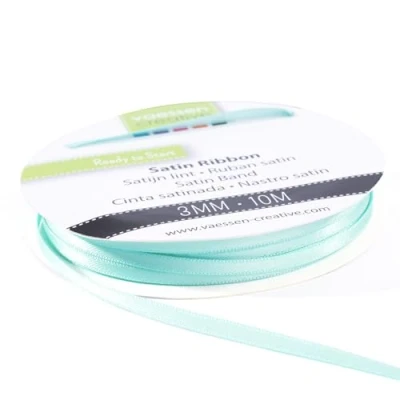 Abbildung von Vaessen Creative 301002 0011 Satinband Aqua, 3 mm x 10 Meter, Schleifenband, Dekoband, Geschenkband und Stoffband für Hochzeit, Taufe Geburtstagsgeschenke, 3MM