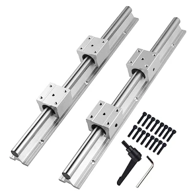 Abbildung von CNCYEAH Linearlager und SBR12 Auflageschiene 2 Stücke 700mm 12 MM Schiene Gleitführung Welle + 4 SBR 12UU blöcke,für 3D Drucker CNC Machin