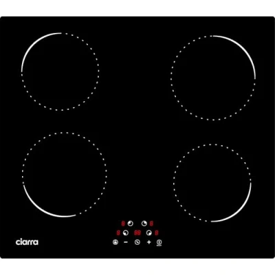 Abbildung von Ciarra CABBIH4 C 4 Zonen Einbau Induktionskochfeld 60cm Kochfeld Induktion Herdplatte Touch Bedienung mit Platten 9 Leistungsstufen Induktionskochplatte Timer 6000W