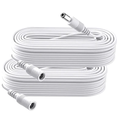 Abbildung von Security 01 2 Pack 5 m DC Power Verlängerungskabel, Stecker 5.5mm x 2.1mm, unterstützt 5V 6V 9V 12V 24V, für Sicherheitskameras, DVR, Router, Drucker, LED Strip, Weiß