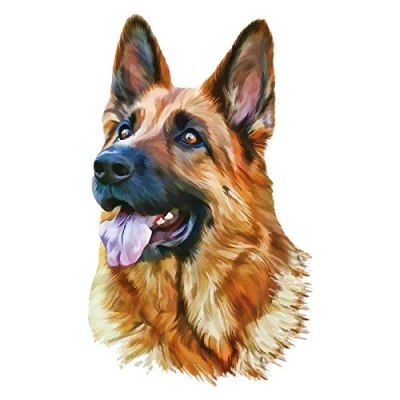 Abbildung von Ideen mit Herz Color Bügeltransfers, DIN A4 Textilien wie T Shirts &amp; Taschen Bügelmotiven verzieren Transfer Bilder schnell einfach aufbügeln DIY Textildesign (Schäferhund)