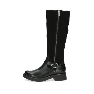 Abbildung von CAPRICE Damen Hohe Stiefel mit Absatz aus Leder Schnalle, Schwarz (Black Comb), 38.5 EU