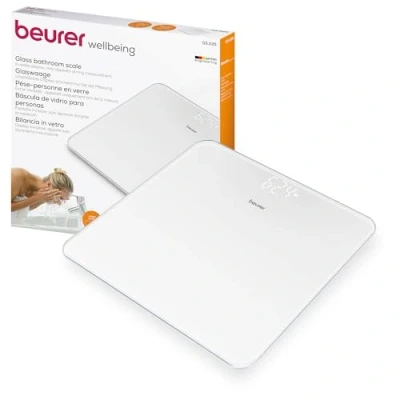 Abbildung von Beurer GS 225 white digitale Glas /Personenwaage, mit Magic Display und Dot Matrix Anzeige