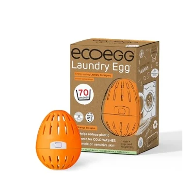 Abbildung von Ecoegg Wäsche Ei, Waschmittel und Weichspüler Ersatz, kein Bio, keine Enzyme, Phosphate, Bleichmittel, empfindliche Haut, Orangenblüte, 70 Wäschen