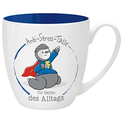 Abbildung von GRUSS &amp; CO Anti Stress Tasse Motiv &quot;Helden&quot; mit Spruch, 45 cl, New Bone China Geschenk für Ihn 46264