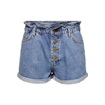 Abbildung von ONLY Onlcuba LIFE Paperbag DNM NOOS Jeans Shorts, Damen, Größe: Medium, Medium blue denim