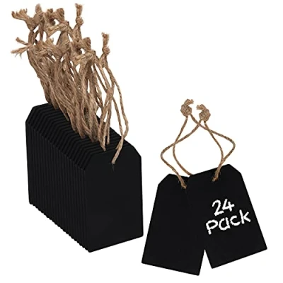 Abbildung von Belle Vous Holztafel zum Beschriften Kleine Kreidetafel (24er Pack) 8 x 5 cm Doppelseitige Hängende Tafeln Für Hochzeiten, Partys, Dekorative Tischetiketten &amp; Preisschilder
