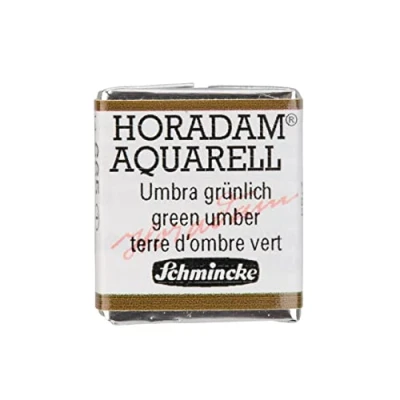 Abbildung von Schmincke HORADAM® AQUARELL feinste Künstler Aquarellfarben, 665 Umbra grünlich, 14 044, 1/2 Näpfchen