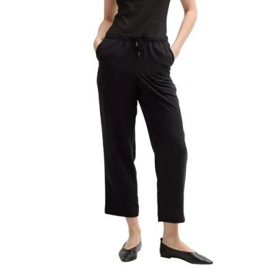 Abbildung von TOM Tailor Denim Loose Cropped Pants Stoffhose, Damen, Größe: XXL, Deep black