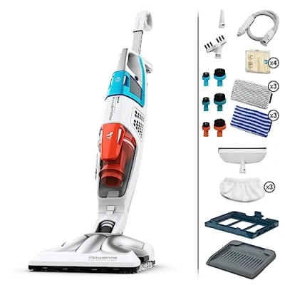Abbildung von Rowenta Clean &amp; Steam Multi Dampfstaubsauger RY8544 Gleichzeitig saugen und wischen Abnehmbares Handteil mit vielen Aufsätzen 1700 Watt Weiß