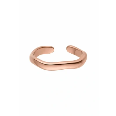 Abbildung von Purelei® Nakuna Ring (Gold,Silber,Rose) Damen Silber 18K vergoldet, Wasserfester mit geschwungenem Design, größenverstellbar, Geschenk für (M/L, Rosegold)