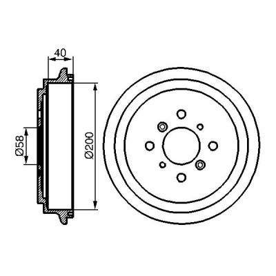 Abbildung von BOSCH 0 986 477 141 Bremstrommel 245 Hinterachse SUZUKI: SWIFT 3, Liana Hatchback