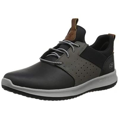 Abbildung von Skechers Delson Axton Slipper, Herren, Größe: 45.5, Black/gray Schuhe