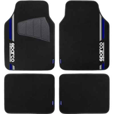 Abbildung von SPARCO 508 CORSA SPCF508BL Fußmattensatz PVC vorne und hinten schwarz/blau 68 x 48 cm, 37 cm