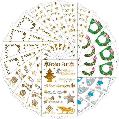 Abbildung von AVERY Zweckform 116 Aufkleber Weihnachten Geschenkbeschriftung (Made in Germany, Weihnachtssticker gold/silber, selbstklebende Weihnachtsdeko, Basteln, Geschenke, Karten, Tüten) 20 Bogen, 51001