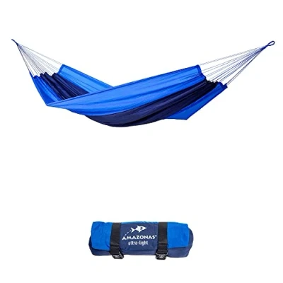 Abbildung von AMAZONAS Ultra Light Hängematte Silk Traveller Ocean 350g 220x140cm Packmaß 21 x 6,5cm bis 150kg