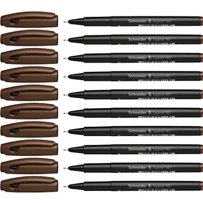 Abbildung von Schneider Topliner 967 Fineliner (Strichstärke 0,4 mm) 10 Stück braun