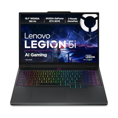 Abbildung von Lenovo Legion 5i 15IRX10 Gaming AI Laptop 15.1&quot; WQXGA 165Hz OLED Display NVIDIA GeForce RTX 5070 Intel Core i7 13650HX 32GB RAM 1TB SSD Win11 QWERTZ Eclipse Black 3 Monate GamePass