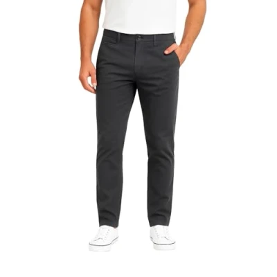 Abbildung von D’MARO Herren Chino Hose Regular Fit Baumwolle mit Stretch Bequeme Stoffhose für Freizeit &amp; Business Modern Pflegeleicht Chinos Männer Anthrazit 32W/34L