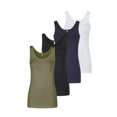 Abbildung von ONLY Onllive LUV 4 Pack Top, Damen, Größe: Small, 5 (white. night sky. black. kalamata)