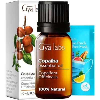 Abbildung von Gya Labs Ätherisches Copaiba Öl für Diffusoren 100% reines, natürliches Haut, Körperkomfort, Düfte und Kerzenherstellung, Selbstpflegerituale (10 ml)