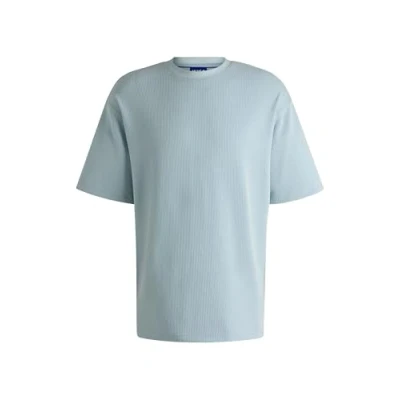 Abbildung von HUGO Nuwaffle Tshirt basic, Herren, Größe: Large, Open blue