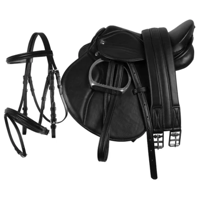 Abbildung von QHP Komplettes Sattel + Trensen Set Schwarz