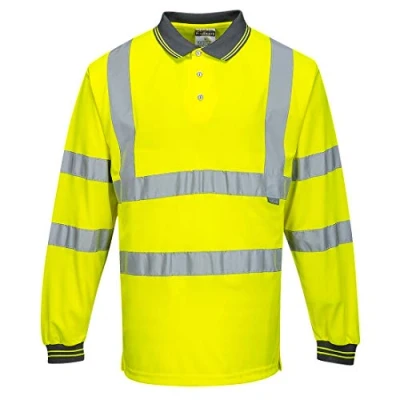 Abbildung von Portwest Langarm Warnschutz Polo Shirt, Größe: L, Farbe: Gelb, S277YERL