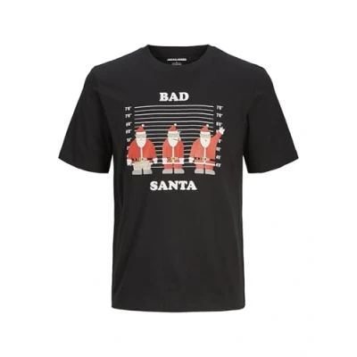 Abbildung von JACK&amp;JONES Herren JJXMAS Funny Tee SS Crew Neck T Shirt, Black, S
