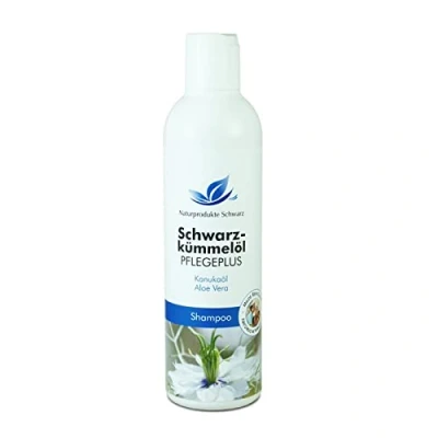 Abbildung von Naturprodukte Schwarz Schwarzkümmelöl Kanuka Pflegeplus Shampoo bei Neurodermitis, für trockene, juckende Kopfhaut Vegane Naturkosmetik, ohne Silikon und Parabene